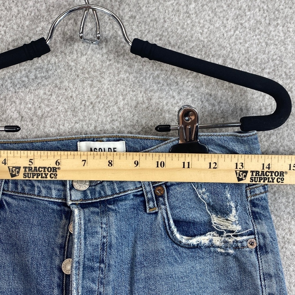 Agolde Nico slim straight jeans size 27 high rise button fly organic crop - Picture 3 of 12